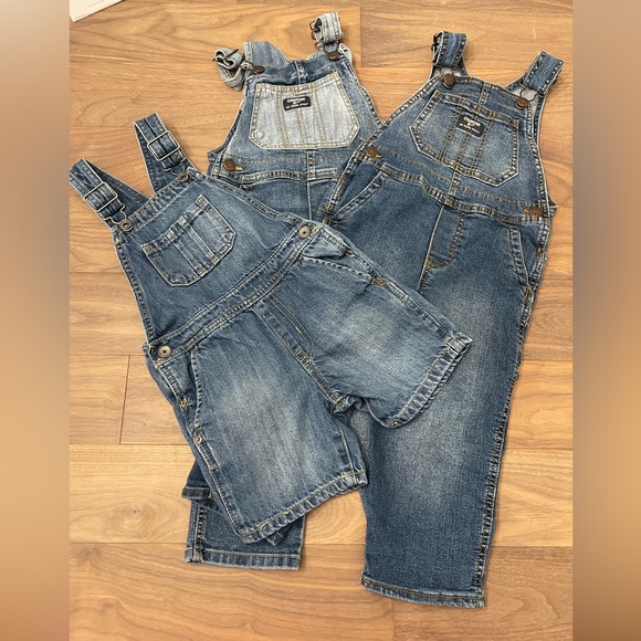 OshKosh B'gosh Other - EUC 3T Denim Overalls Bundle 1 shorts & 2 Pants